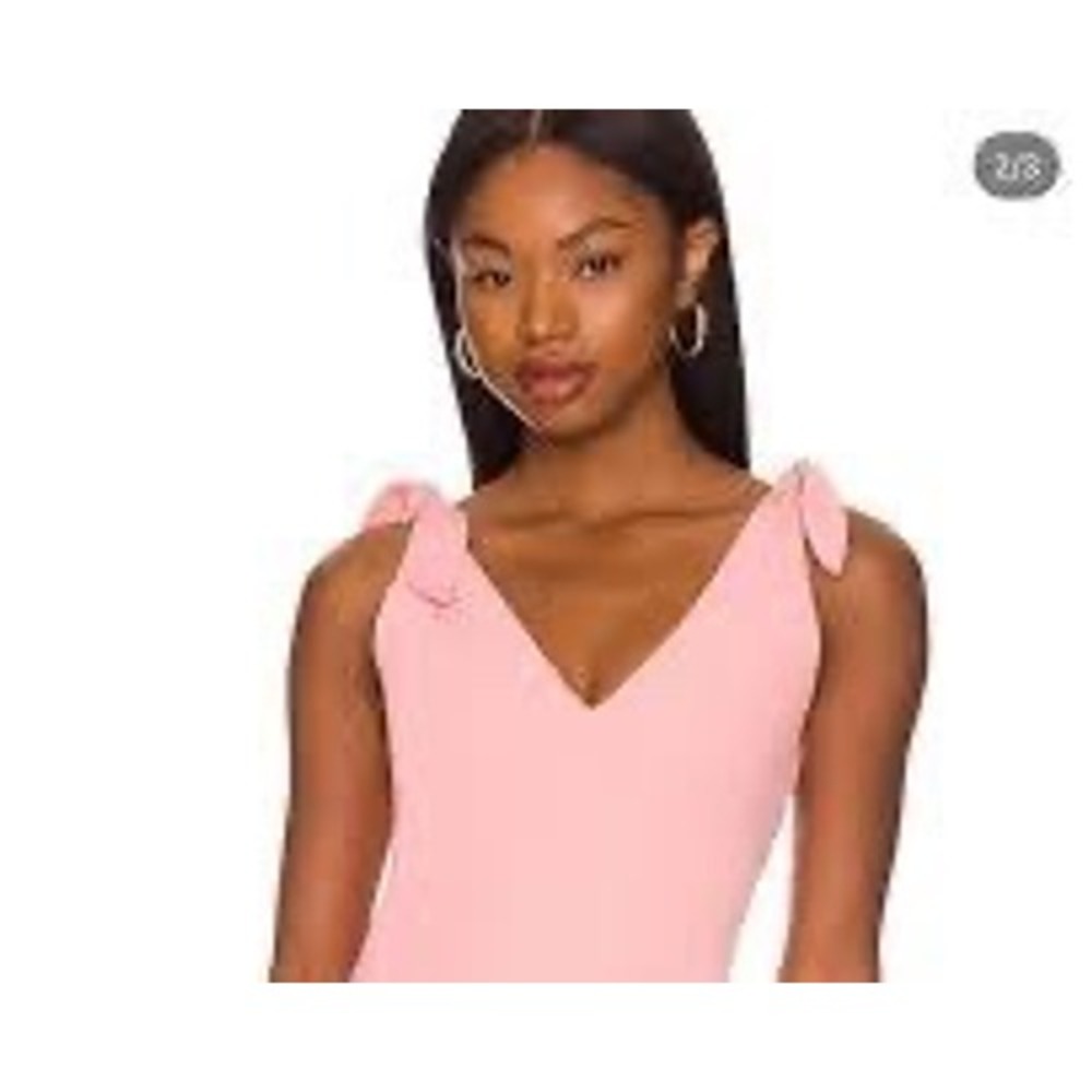 Show Me Your Mumu Pink Tie Shoulder V-Neck Bodysuit XS Textured Sleeveless Top